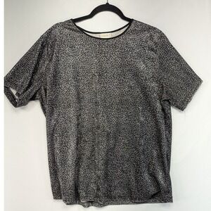 Bentley Plus Womens‎ T Shirt Cheetah Print Short Sleeve Crew Neck Top XL